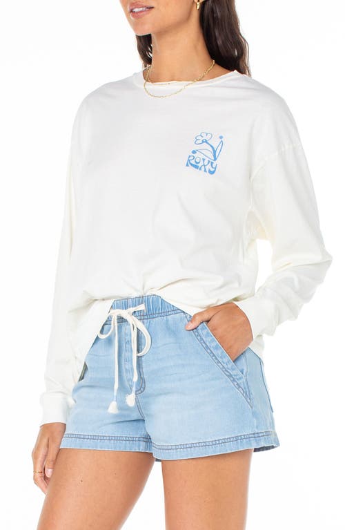 Roxy Celebration Long Sleeve Cotton Graphic T-shirt In White