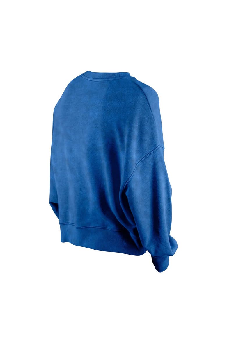 Women's New Era  Royal Philadelphia 76ers Hardwood Classics Enzyme Wash Oversized Boxy Pullover Sweatshirt, Alternate, color, Royal
