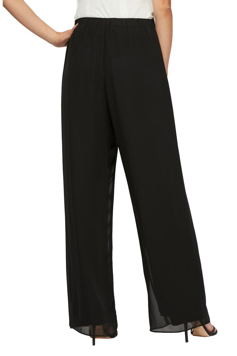 Chiffon Palazzo Pants, Alternate, color, BLACK