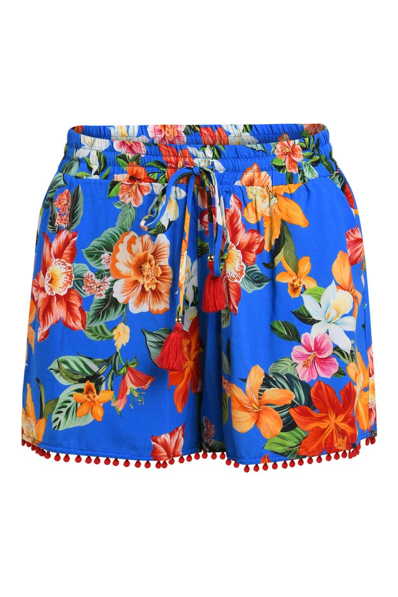 Modern Cover-Up Beach Shorts, Alternate, color, BLUE MULTI