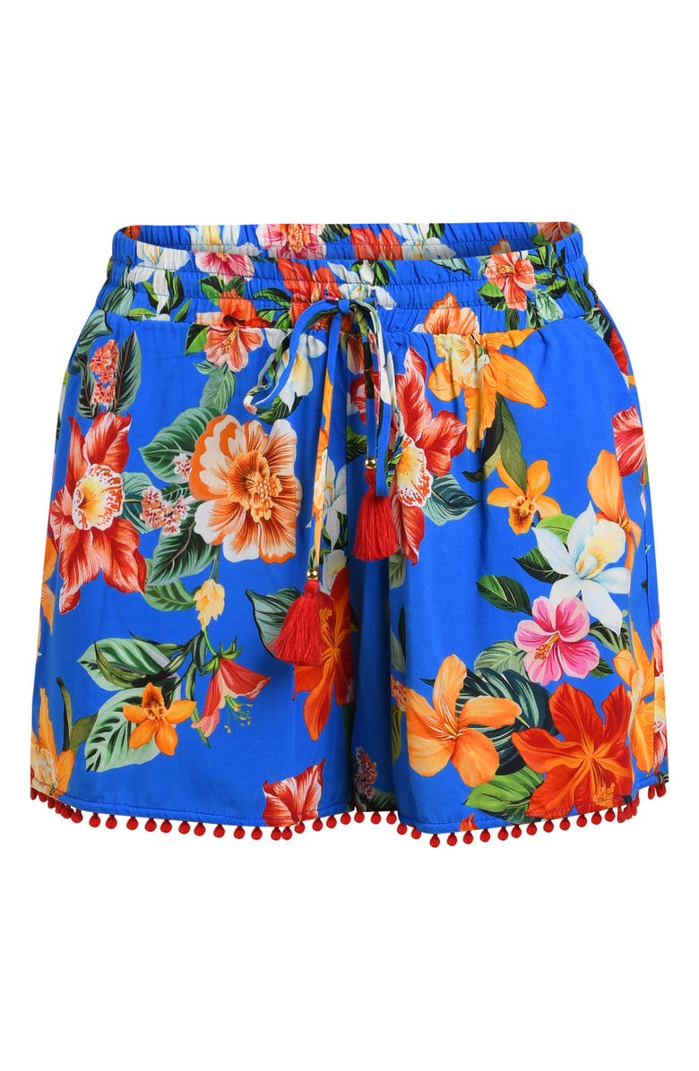 La Blanca Modern Cover-Up Beach Shorts, Alternate, color, Blue Multi