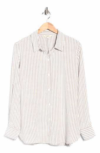 Striped Long Sleeve Button Front Shirt