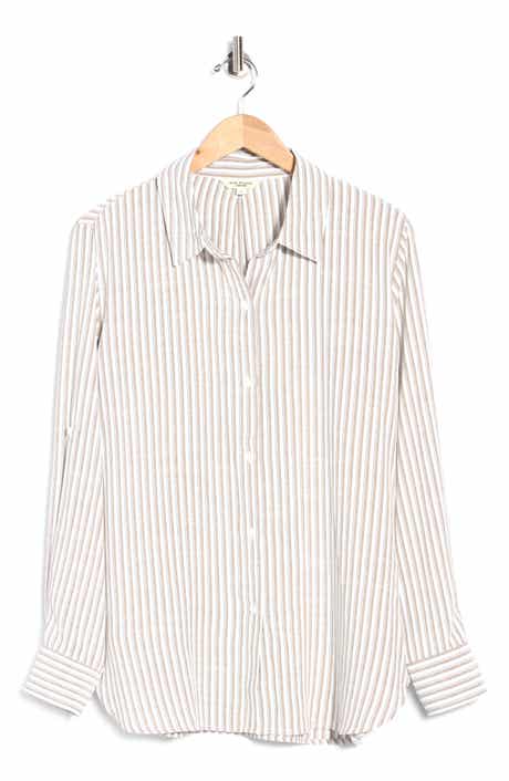 Striped Long Sleeve Button Front Shirt