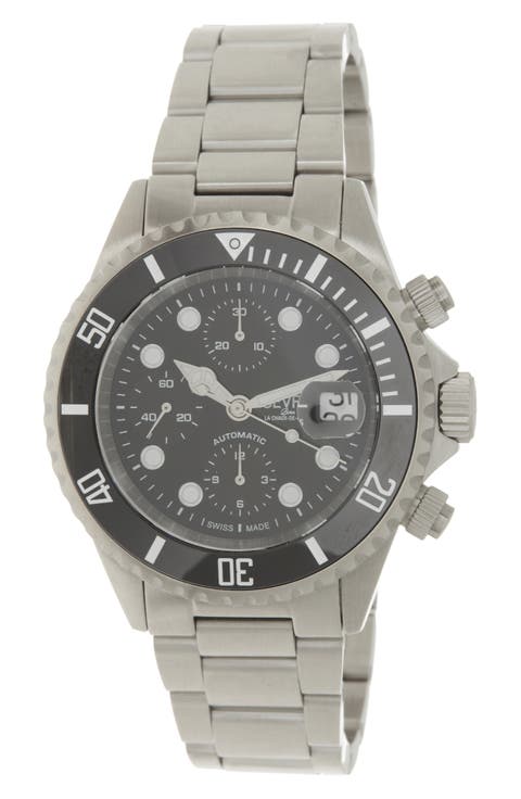 Wall Street Swiss Automatic Bracelet Watch, 43mm