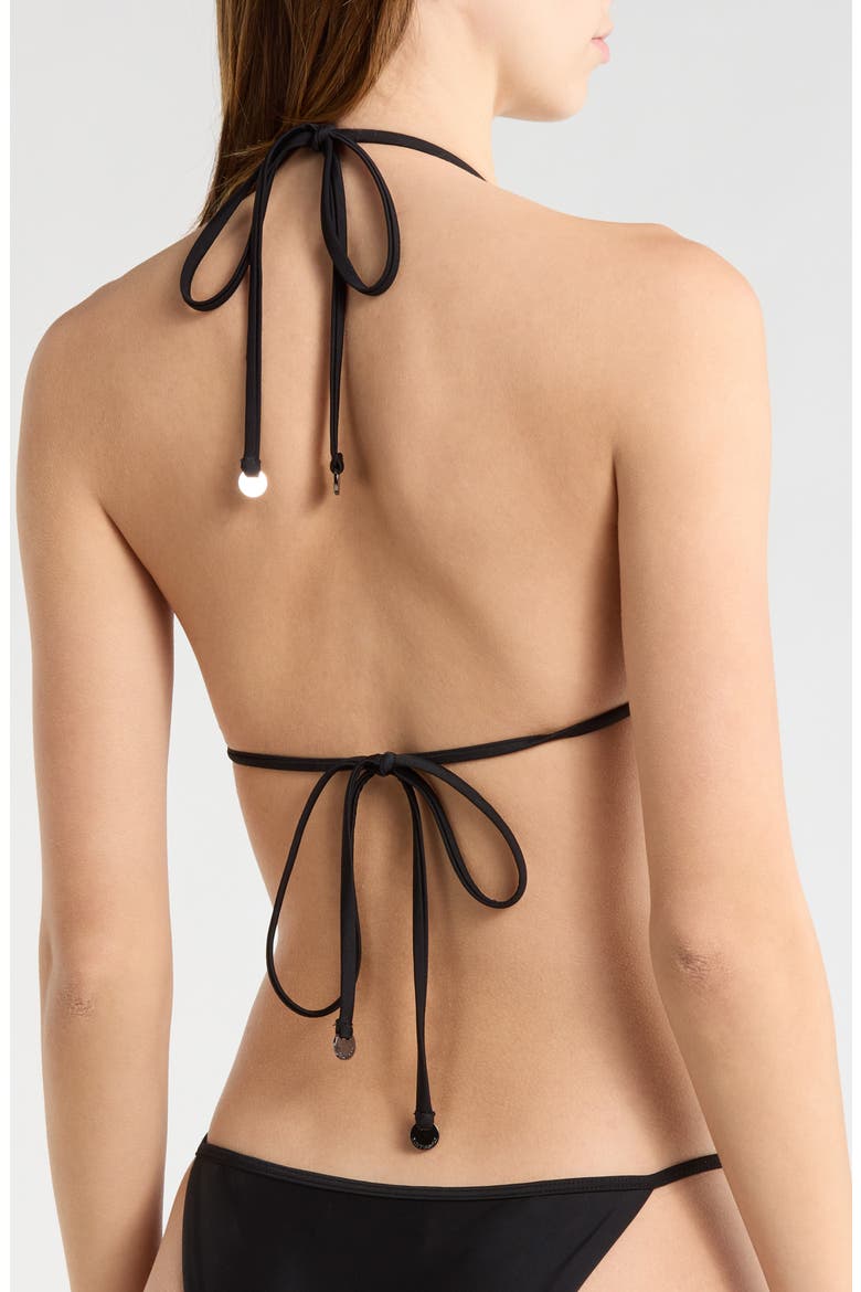 Nancy Triangle Bikini Top, Alternate, color, BLACK