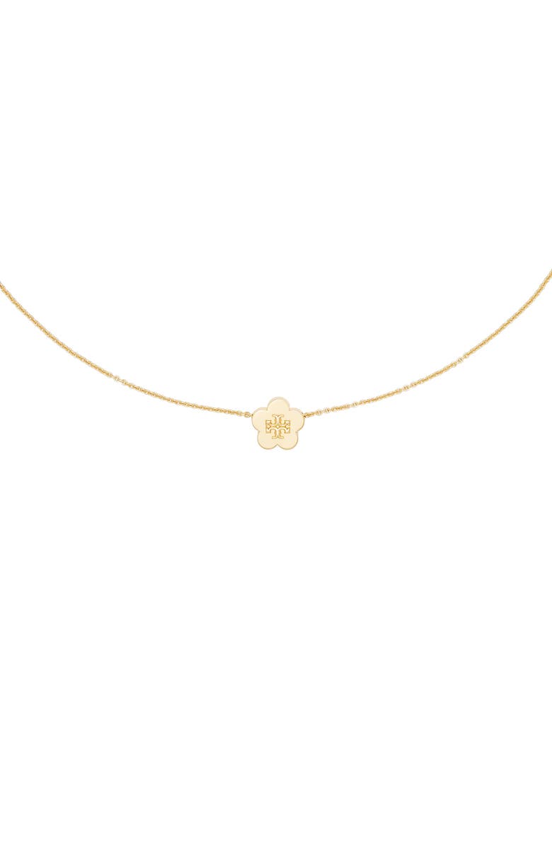 Tory Burch Kira Flower Pendant Necklace, Alternate, color, 