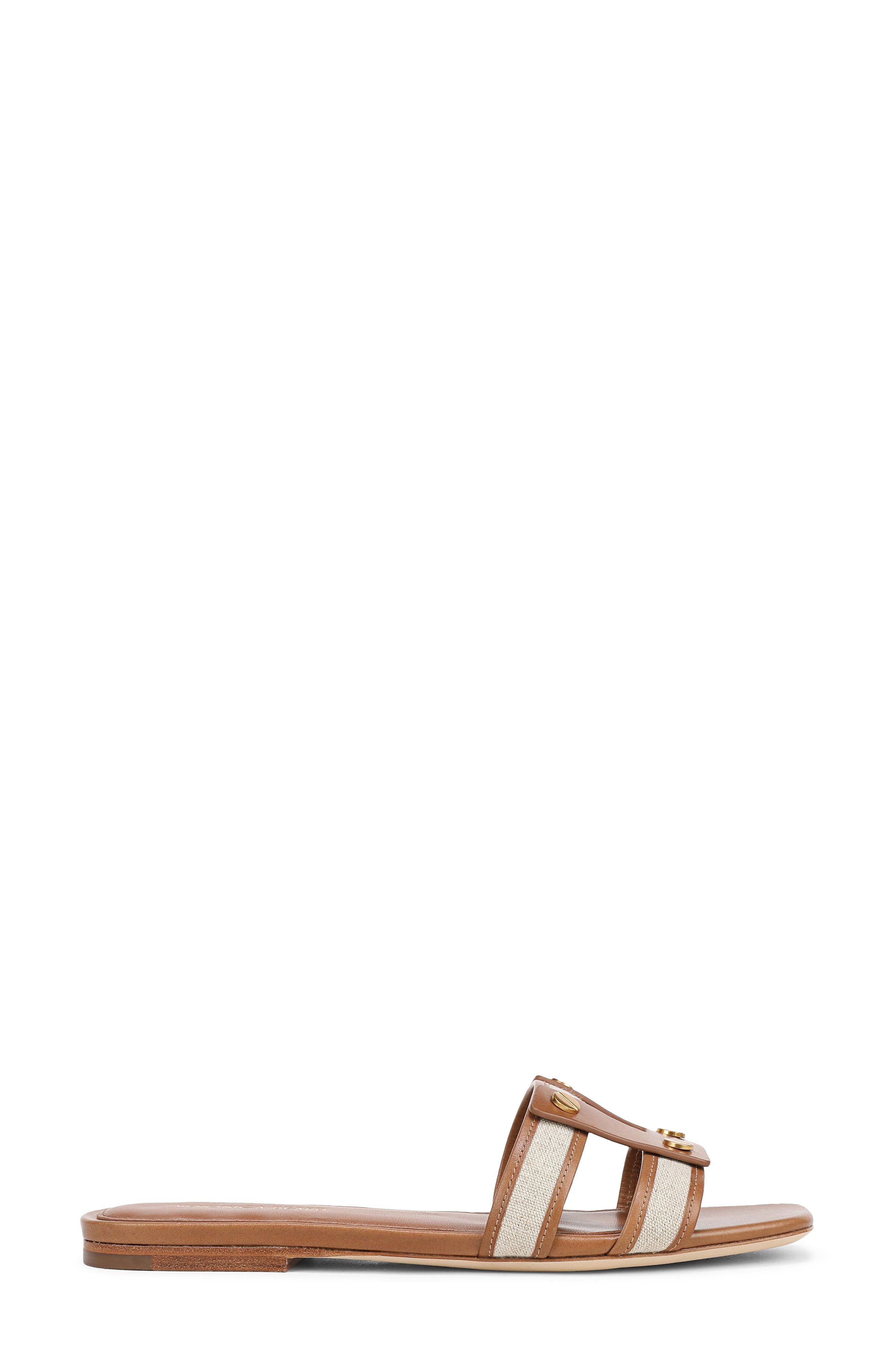 Via Mixed Media Slide Sandal, Alternate, color, HONEY/ NATURAL