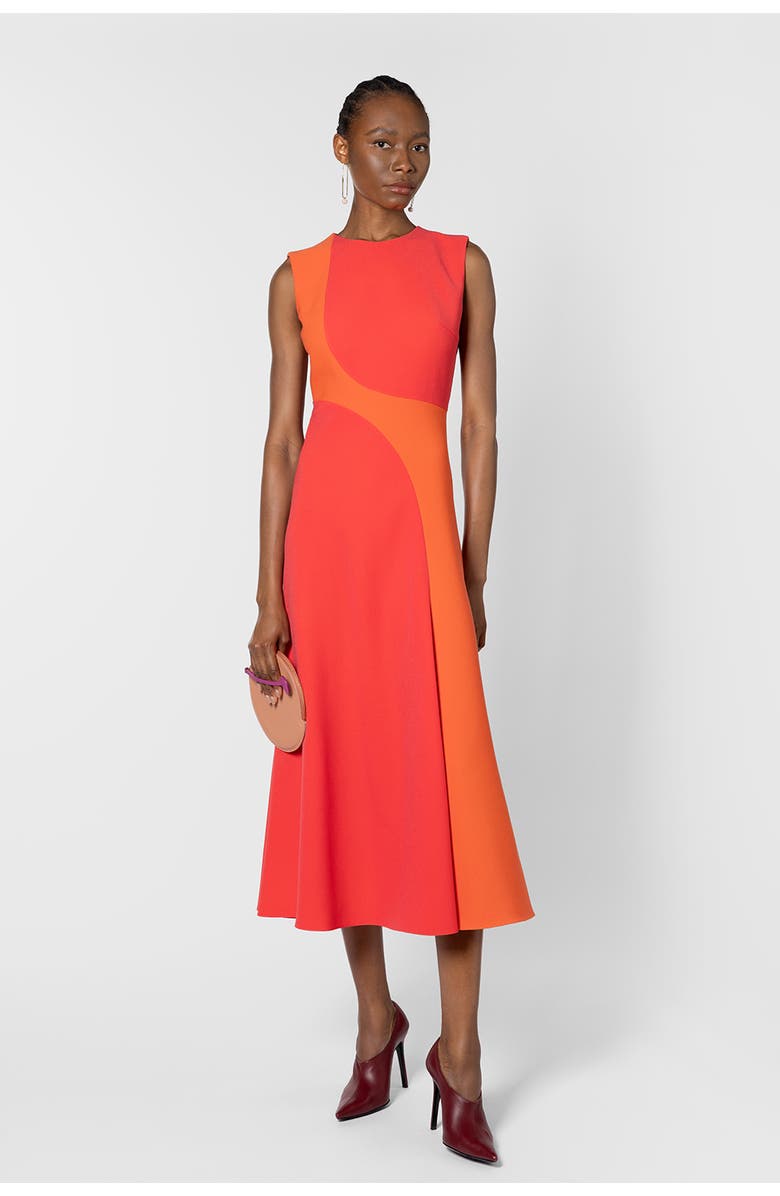 Roksanda Aras Sleevless Midi Dress, Alternate, color, Rouge / Venetian Red