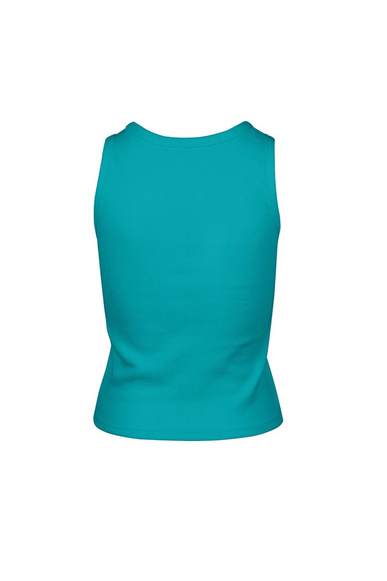 Women's '47  Aqua Miami Dolphins Cropped Straight Cut Ribbed Baby Tank Top, Alternate, color, Aqua