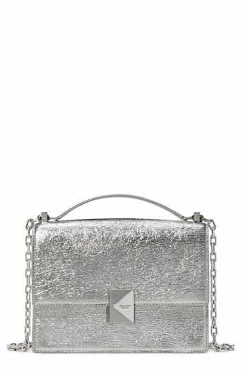 deco crinkle metallic leather convertible crossbody bag