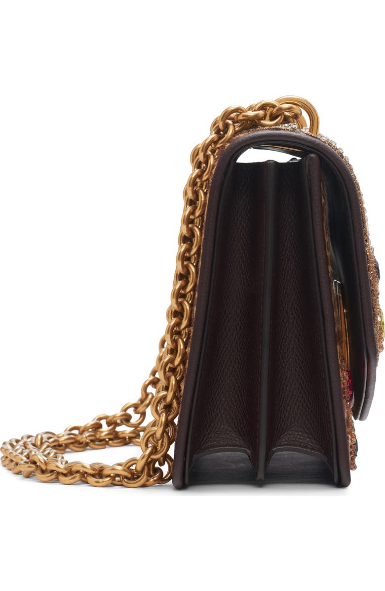 Valentino Garavani DeVain Embellished Genuine Calf Hair Shoulder Bag, Alternate, color, Brown Multi