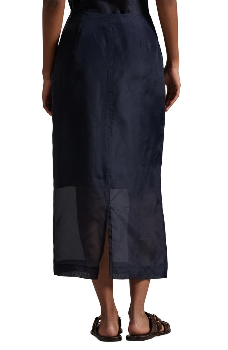 Polo Ralph Lauren Silk Organza Midi Skirt, Alternate, color, Atlantic