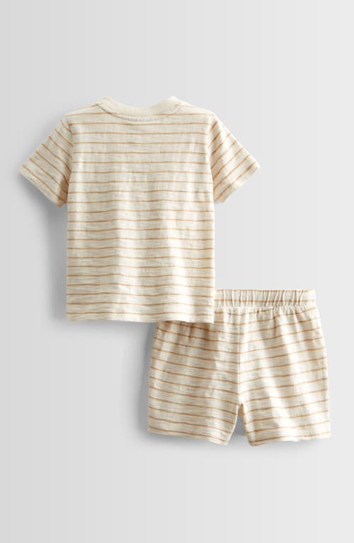 NORDSTROM NORDSTROM STRIPE SHORT SLEEVE HENLEY & DRAWSTRING SHORTS SET