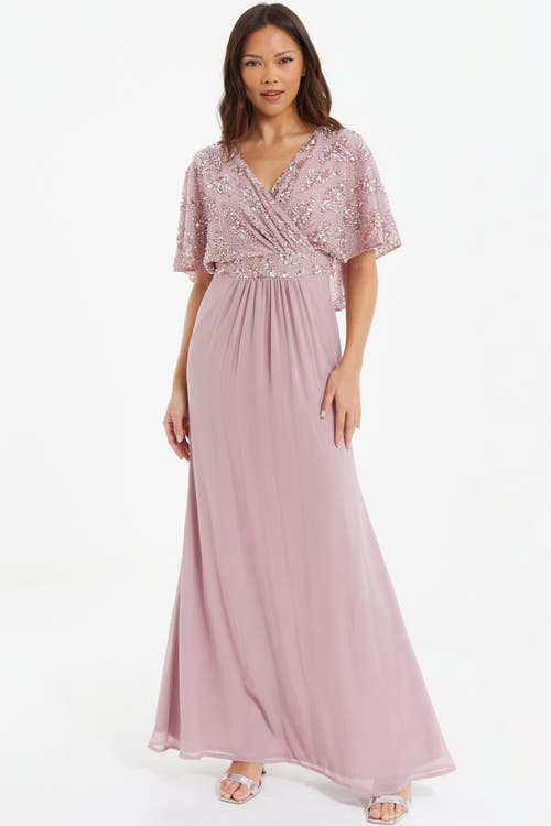 Quiz Sequin Mesh Dress Sequin Mesh Quiz Rose Gold Sequin Maxi Dress Quiz  Black And Rose