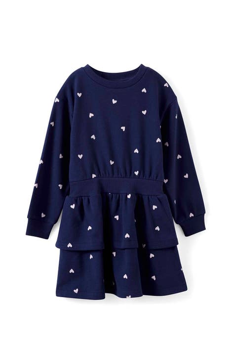 Kid's Crew Neck Ruffle Dress
