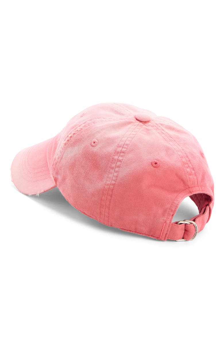 Acne Studios Cuddy Distressed Sun Kissed Ball Cap, Alternate, color, Red