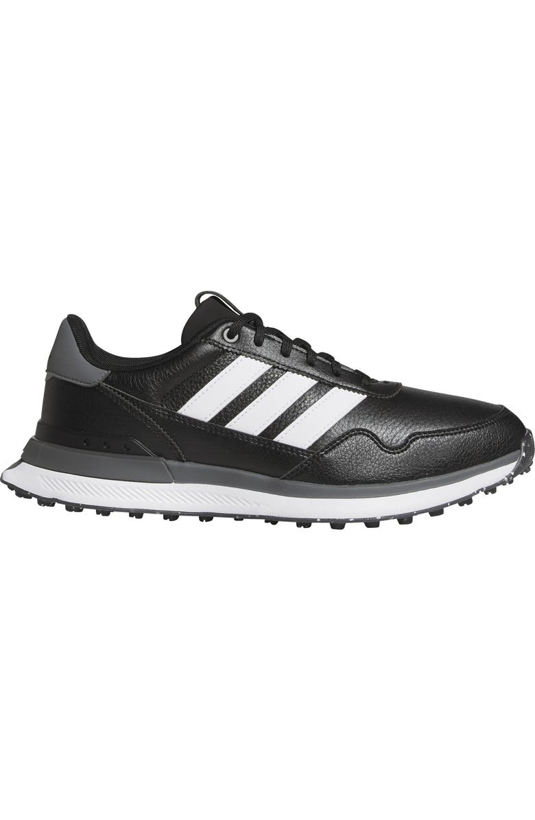 adidas Gender Inclusive S2G 26 Leather Waterproof Spikeless Golf Shoe, Alternate, color, Core Black/ White/ Grey Four
