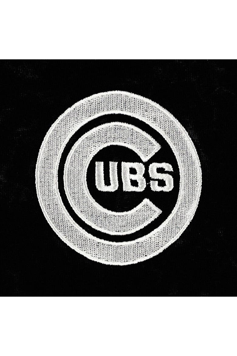 Women's The Wild Collective Black Chicago Cubs Marble Pullover Hoodie, Alternate, color, Black