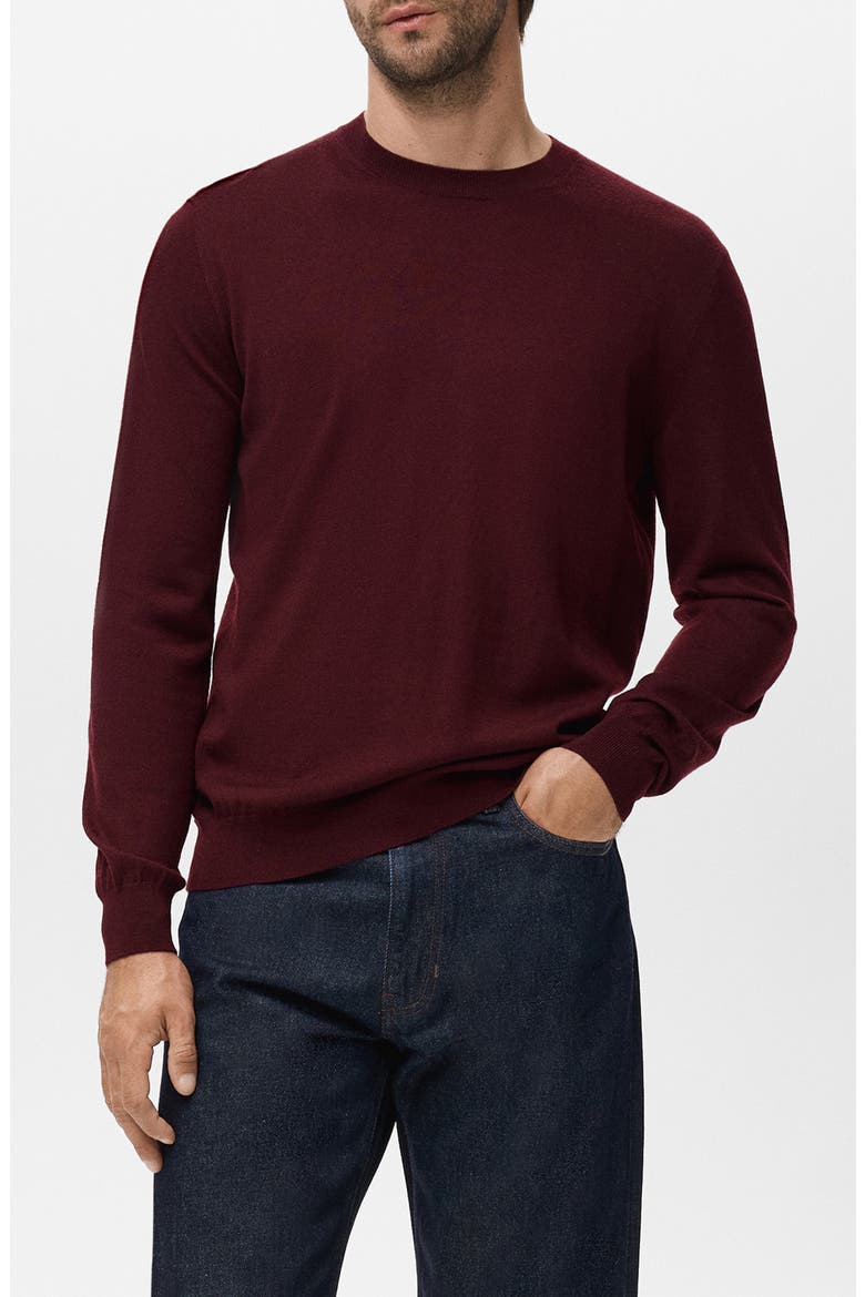 Crewneck Wool Sweater, Main, color, WINE