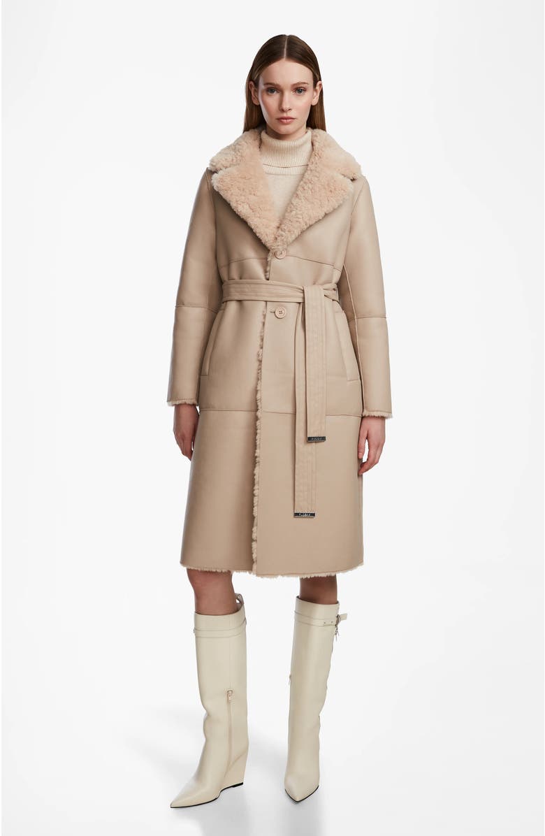 Rudsak Annabelle Reversible Teddy & Faux Leather Coat, Alternate, color, Sand