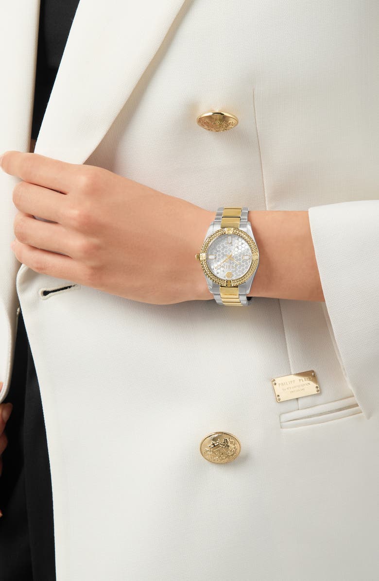 PHILIPP PLEIN Icon Chain Bracelet Watch, 36mm, Alternate, color, Two Tone