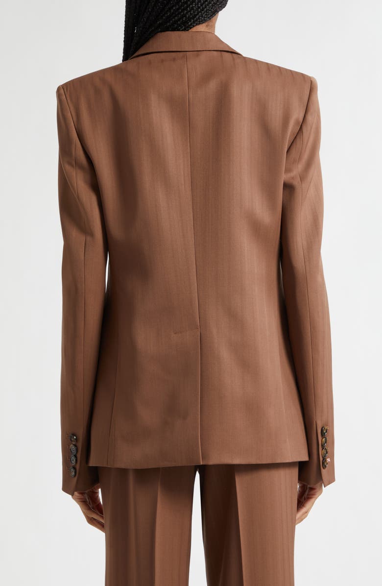 Stella McCartney Regular Fit Stripe Wool Jacket, Alternate, color, Sienna