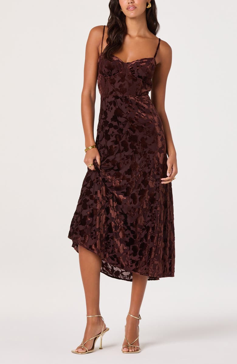 Underwire Burnout Velvet Cocktail Dress