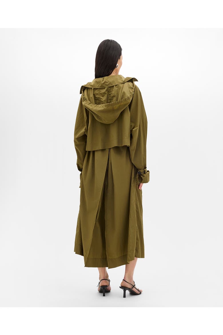 Recycled Nylon Trench, Alternate, color, Olive