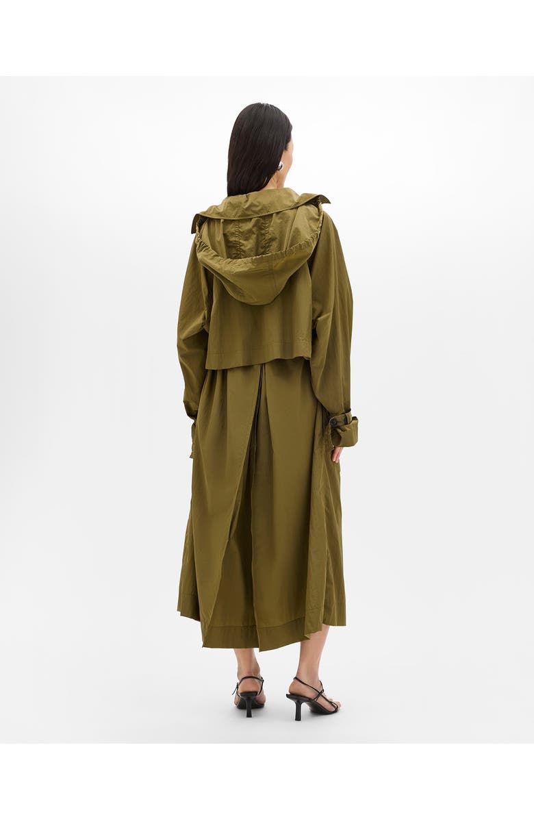 Another Tomorrow Recycled Nylon Trench, Alternate, color, Olive