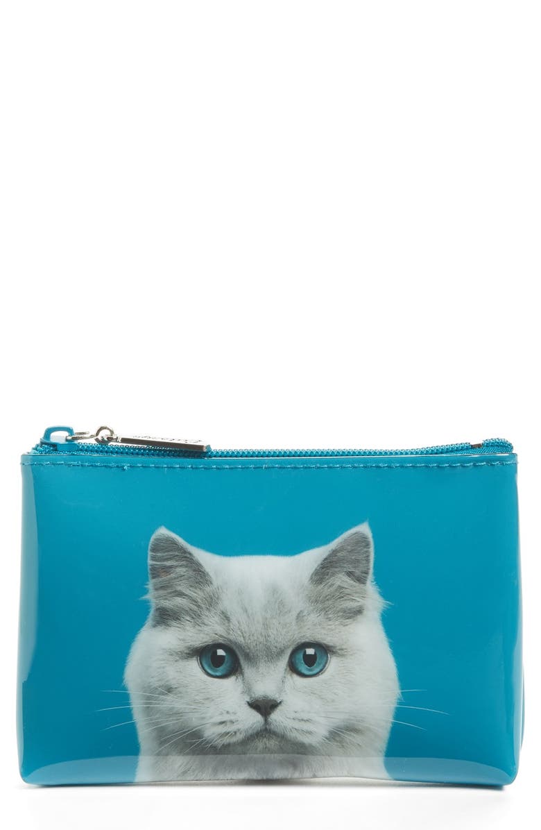 Catseye London Small Cat Zip Pouch, Main, color, 