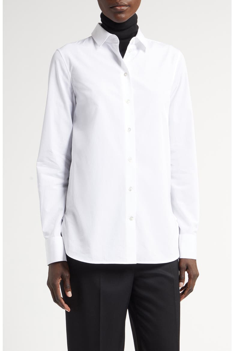 Metis Cotton Button-Up Shirt, Main, color, WHITE