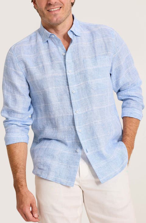 Paradiso Plaid Linen Button-Up Shirt (Big & Tall)