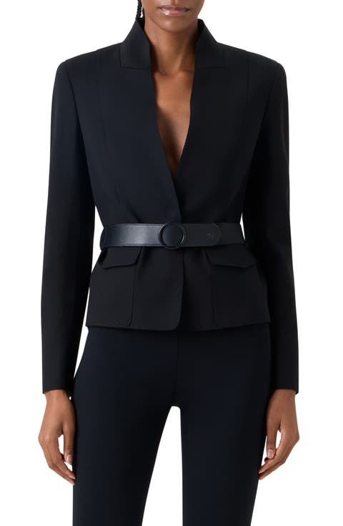 Fitted Signature Jersey Blazer