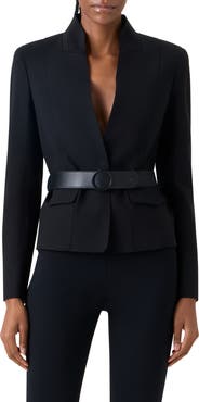 Akris punto Fitted Signature Jersey Blazer