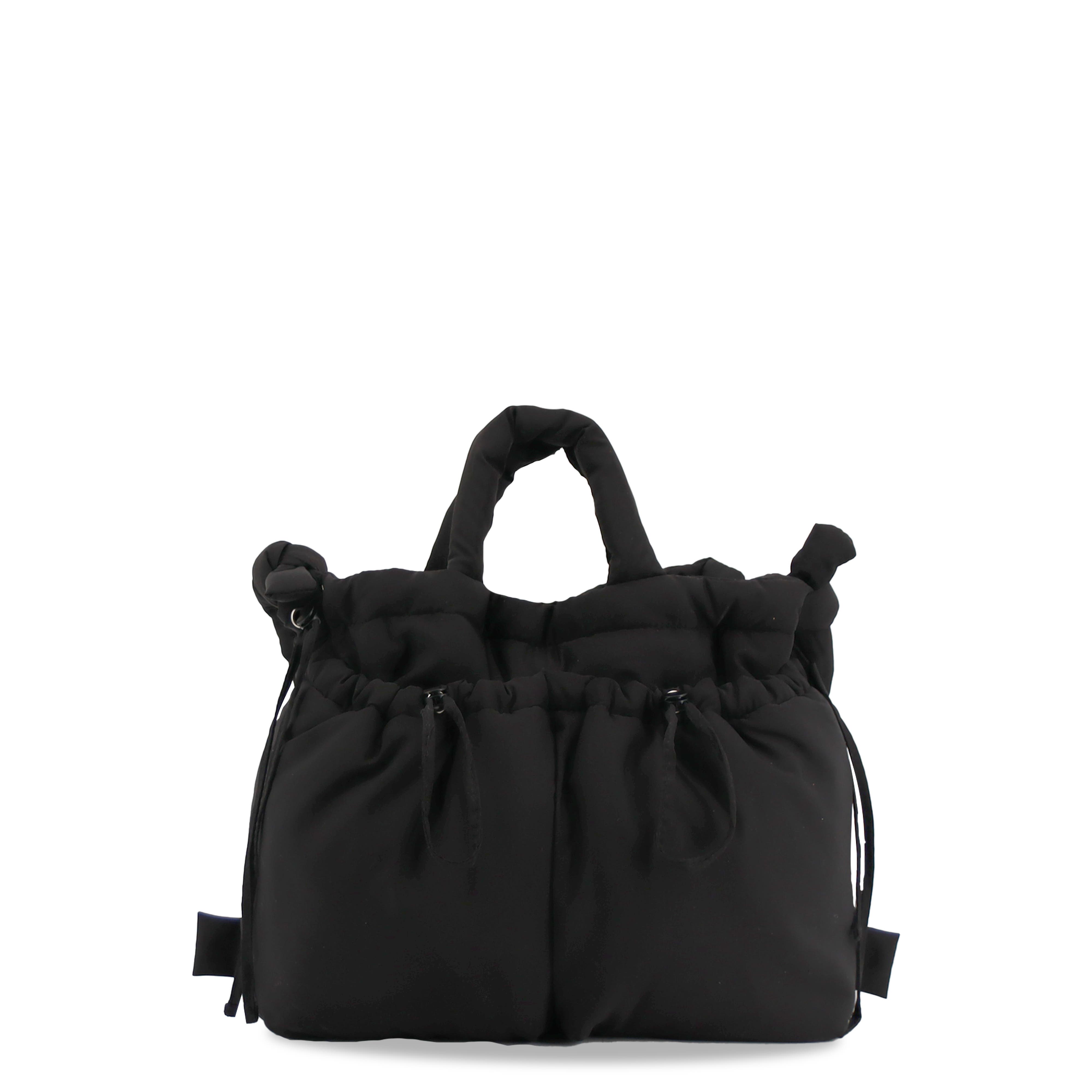 J World Puffy Convertible Tote with Adjustable Handles, Alternate, color, Black