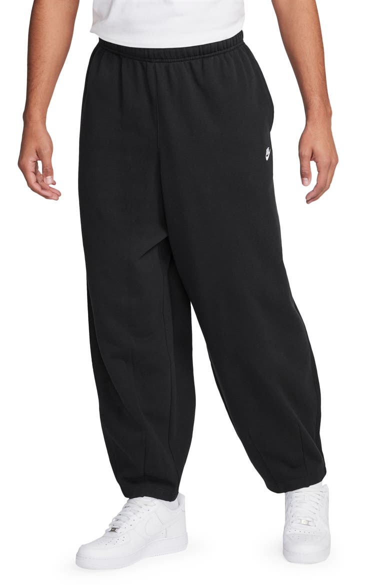 Club Fleece Oversize Pants, Main, color, BLACK/ BLACK/ WHITE