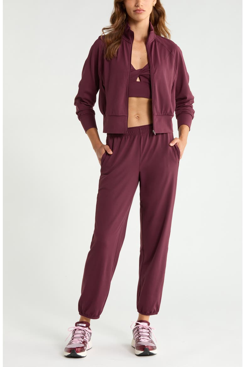 Zen Track Jacket, Alternate, color, BURGUNDY STEM