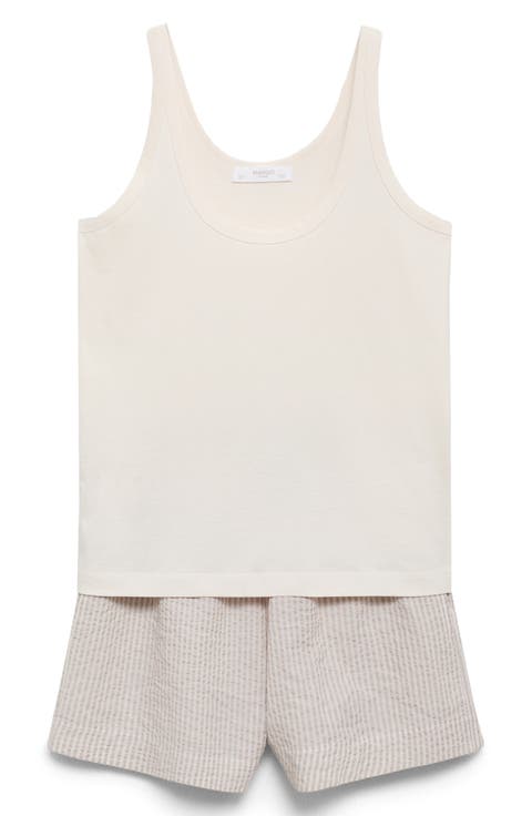 Two-Piece Stripe Short Pajamas