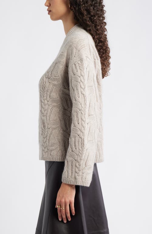 Nordstrom Cable Wool & Cashmere Sweater In Brown