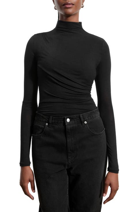 Orchard Ruched Mock Neck Top