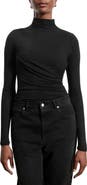 Marcella Orchard Ruched Mock Neck Top