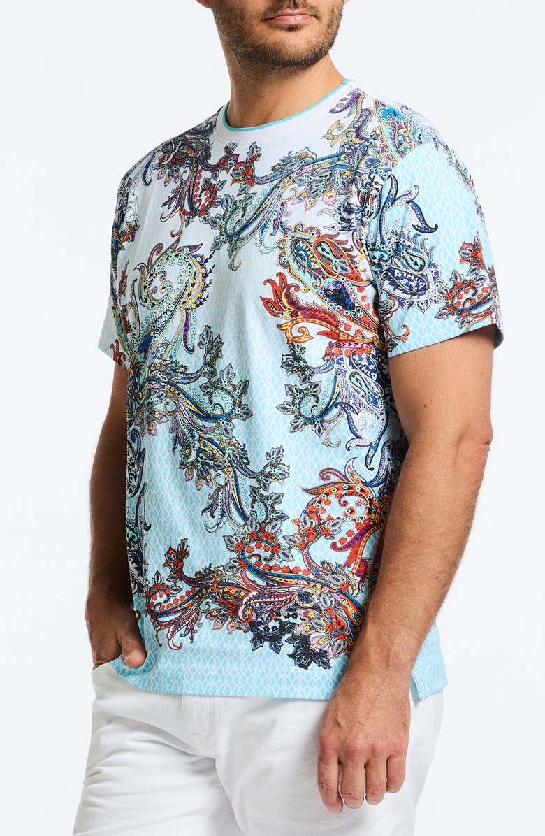 Robert Graham Paisley Portal Print Cotton T-Shirt, Alternate, color, 