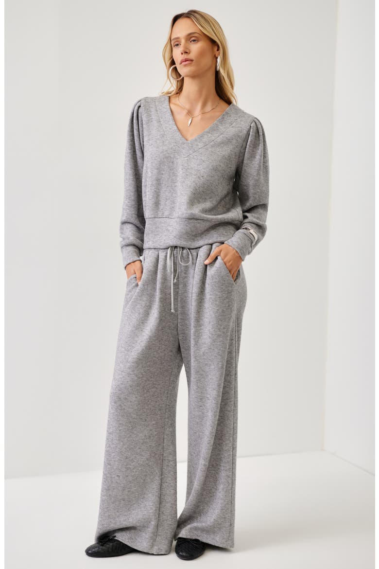 Cambria Pleated Sleeve Top, Alternate, color, GRAY