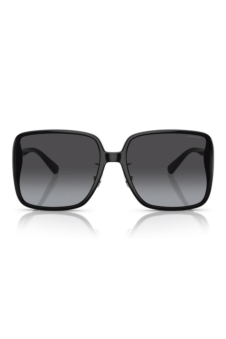61mm Gradient Square Sunglasses, Main, color, BLACK / GREY GRADIENT