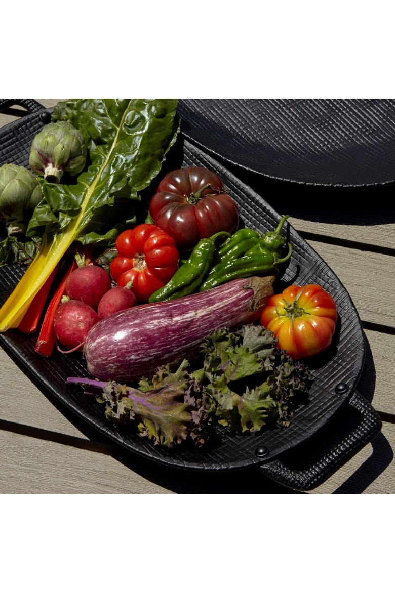 Wallis Aluminum Tray with Handles, Alternate, color, Black