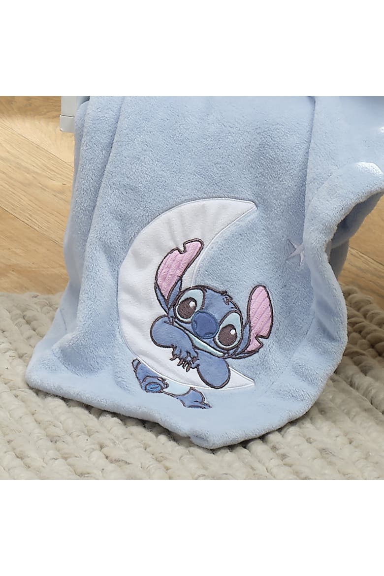 Disney Stitch Soft Fleece Appliqued Baby Blanket, Alternate, color, Blue