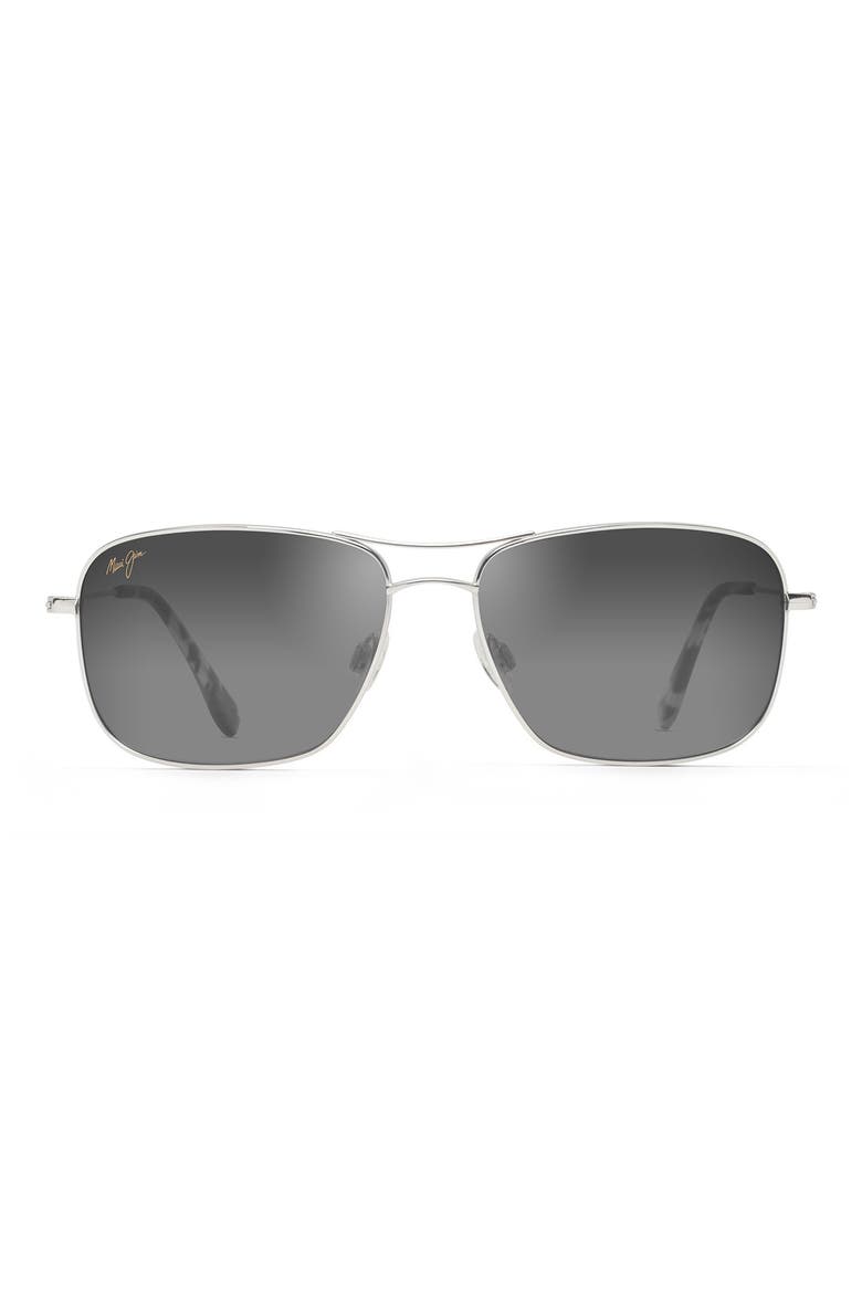Wiki Wiki 59mm Polarized Aviator Sunglasses, Main, color, SILVER/ NEUTRAL GREY