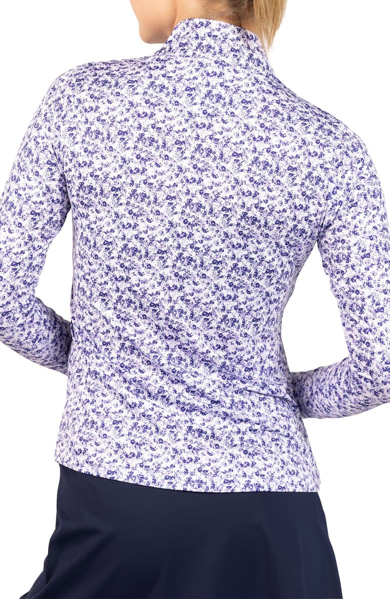 TailorByrd Ditsy Quarter Zip Pullover, Alternate, color, White