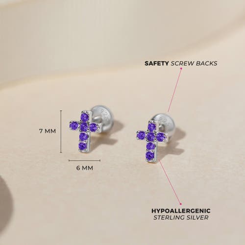 Shop In Season Jewelry The Cross Earrings In Purple