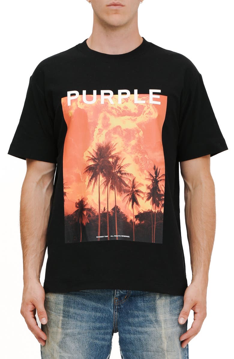 PURPLE BRAND Textured Cotton Jersey Graphic T-Shirt, Main, color, 